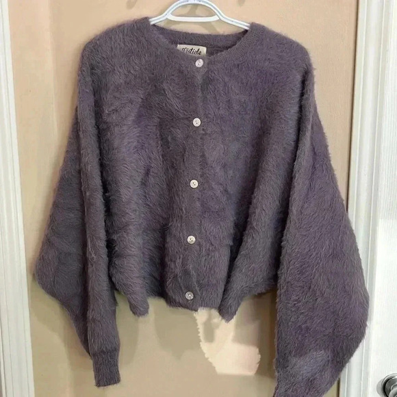 Listicle Lavender Fuzzy Sweater - Picture 1 of 6